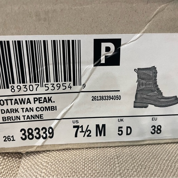 Clark's Pendleton Ottawa Peak Dark Brown Combi Boots Size 7.5. Cream Orange Blue - Picture 3 of 3